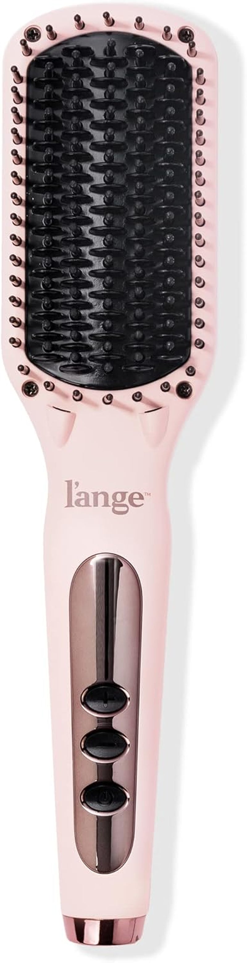 Le Vite Straightening Brush | Heated Hair Tool for Smoother, Frizz-Controlled Look | Dual-Voltage Hot Brush Straightener for Effortless Styling & Shine | Ceramic Standard Size (Blush)