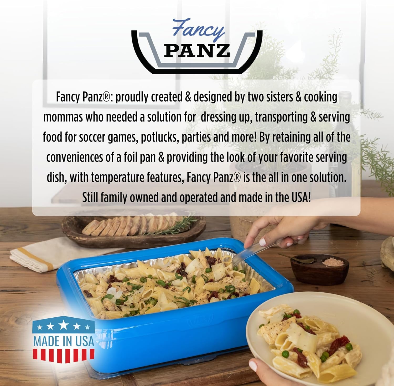 - Aqua Premium Aluminum Foil Pan Carrier with Lid & Hot/Cold Pack - BPA Free, Made in the USA Elevated Food Serving Tray - Portable Casserole Carrier with Lid - Hosting Essentials