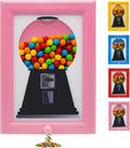 Herton Candy Dispenser, Rare Vintage the Handy Candy Frame - Hanging Candies Machine Art, Mini Wall Mount Gumball Machine, Snack Spinner Picture Frame Display, Hang on Wall or Stand on Table (Pink)