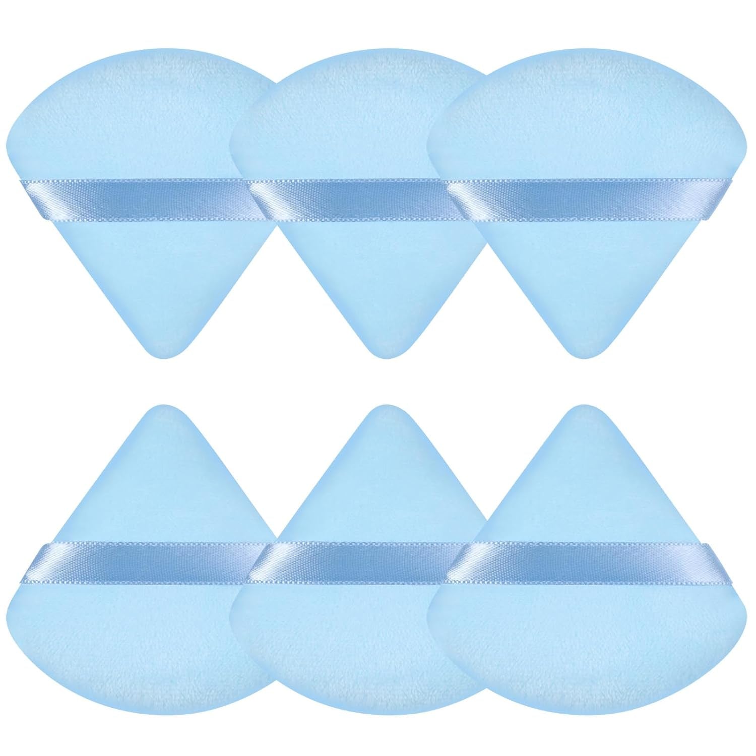 6 Pcs Powder Puff Face Soft Triangle Makeup Puff Velour Makeup Sponge Beauty Blender for Loose Powder (Black)