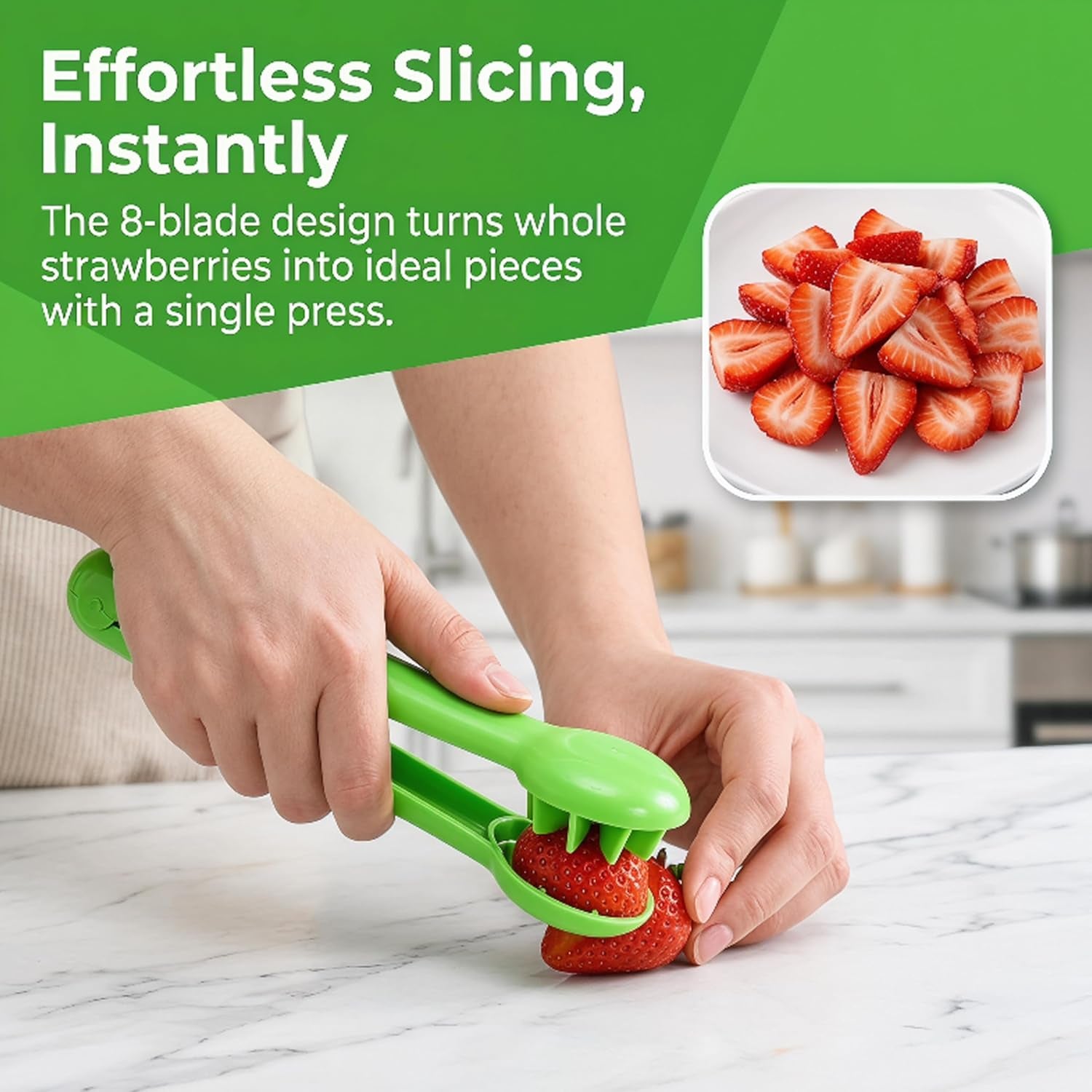 Grape Cutter Slicer, 2026 New Fruit Slicer Cuts Cherry Tomatoes & Strawberries into 4 Pieces for Vegetable Fruit Salad, Quarter Grape Slicer Kitchen Gadget (1 Pcs)