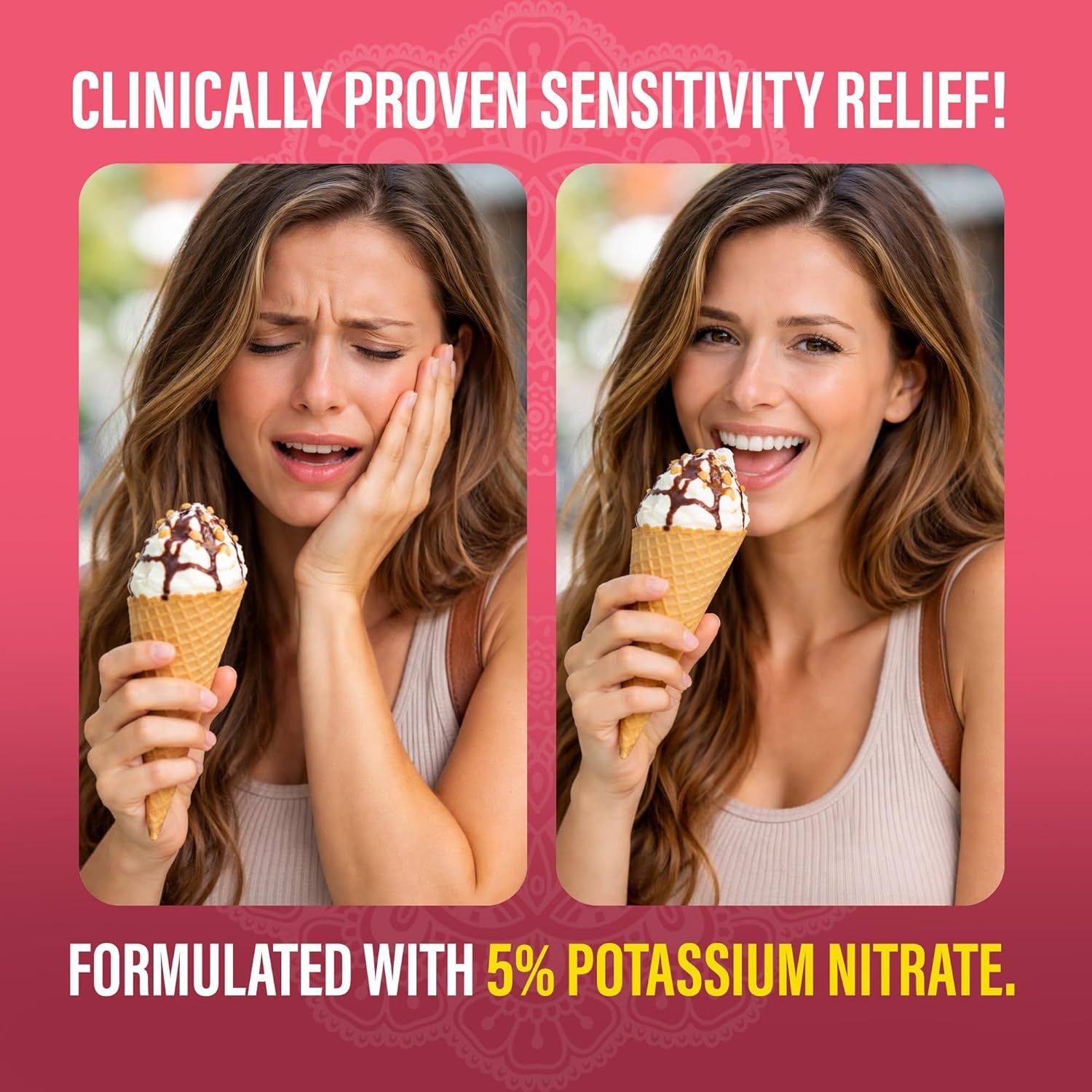 Sensitive Toothpaste – 5% Potassium Nitrate for Tooth Sensitivity Relief, with Nano-Hydroxyapatite,Xylitol & White Turmeric, with Toothpaste Squeezer, Natural Clove Mint, 4.2 Oz