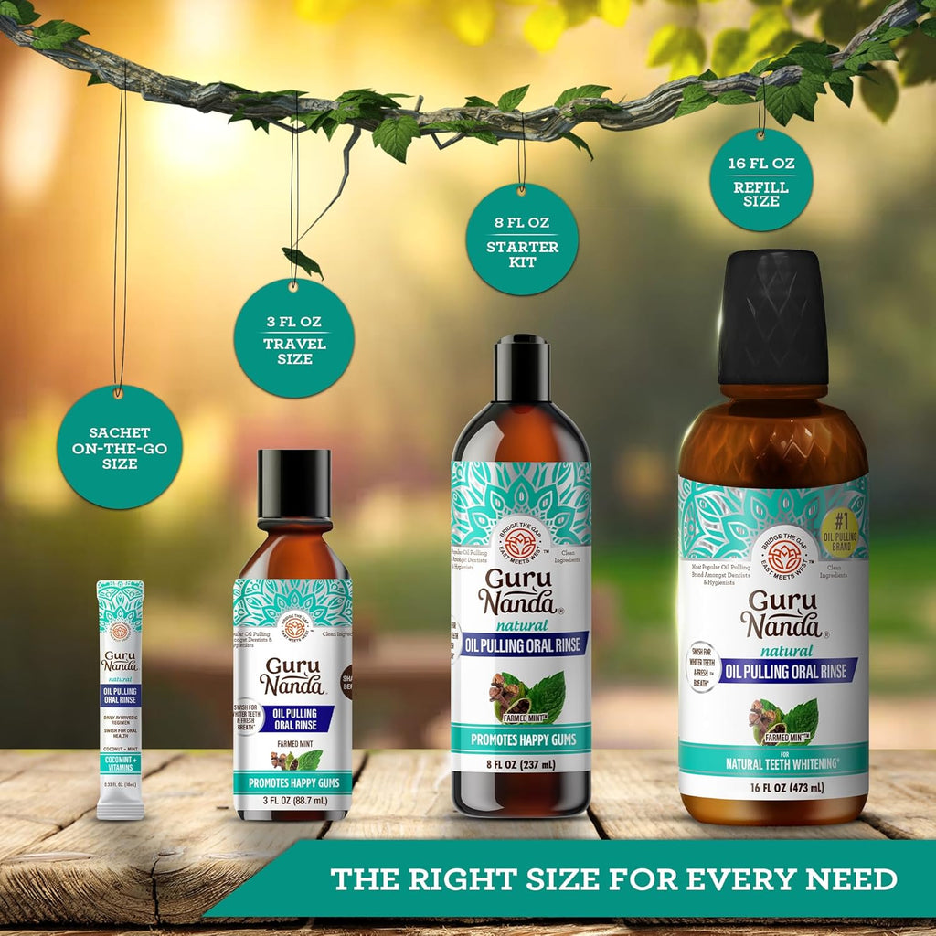 Cocomint Oil Pulling Mouthwash for Complete Oral Hygiene, 7 Essential Oils & Vitamins for Happy Teeth & Gums & Fresh Breath, Alcohol-Free, 16 Oz