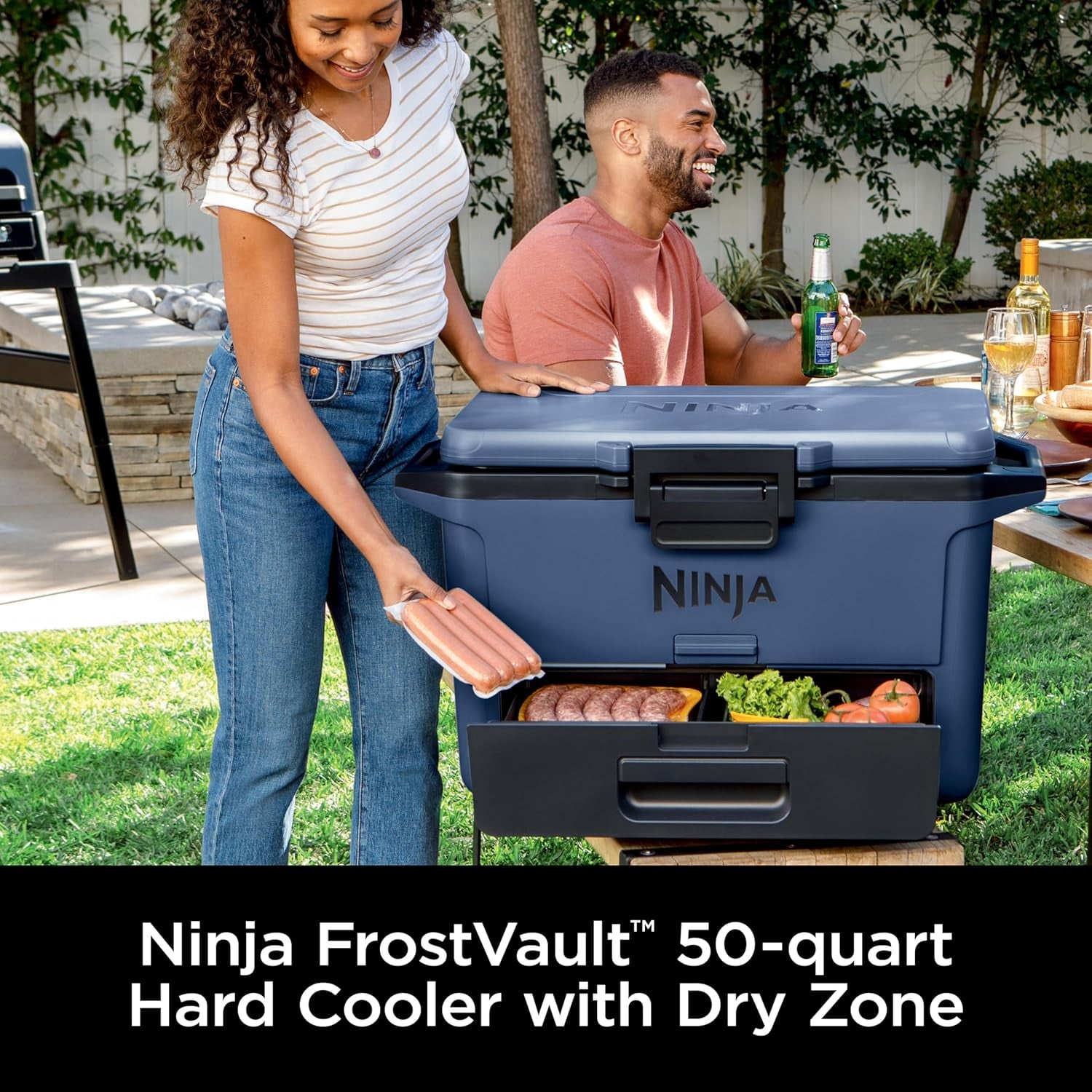 Ninja Frostvault 30Qt Hard Cooler with Dry Zone, Integrated Fridge-Temp Dry Storage Drawer