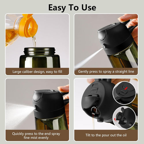 - Olive Oil Sprayer for Cooking, 16Oz/470Ml Glass Light-Proof Oil Pourer for Kitchen with Stickers for Air Fryer, Cooking, Salad, and BBQ with Stickers