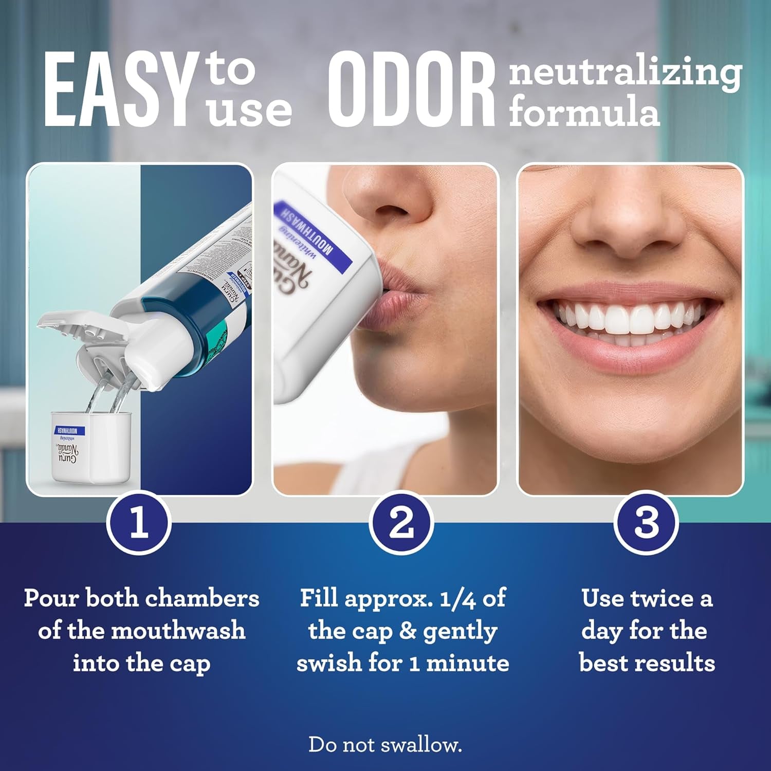 Teeth Whitening Dual Barrel Oxyburst Mouthwash - Alcohol & Fluoride Free, Hydrogen Peroxide to Promote Whiter Teeth - Wild Mint - 20 Fl Oz