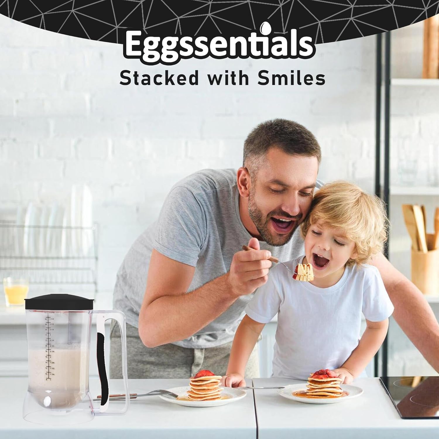 – Pancake Batter Dispenser, Batter Dispenser with Squeeze Handle Mess-Free, Cupcakes, Waffles & More – Durable, Easy-Pour Pancake Dispenser Bottle for Smooth Baking