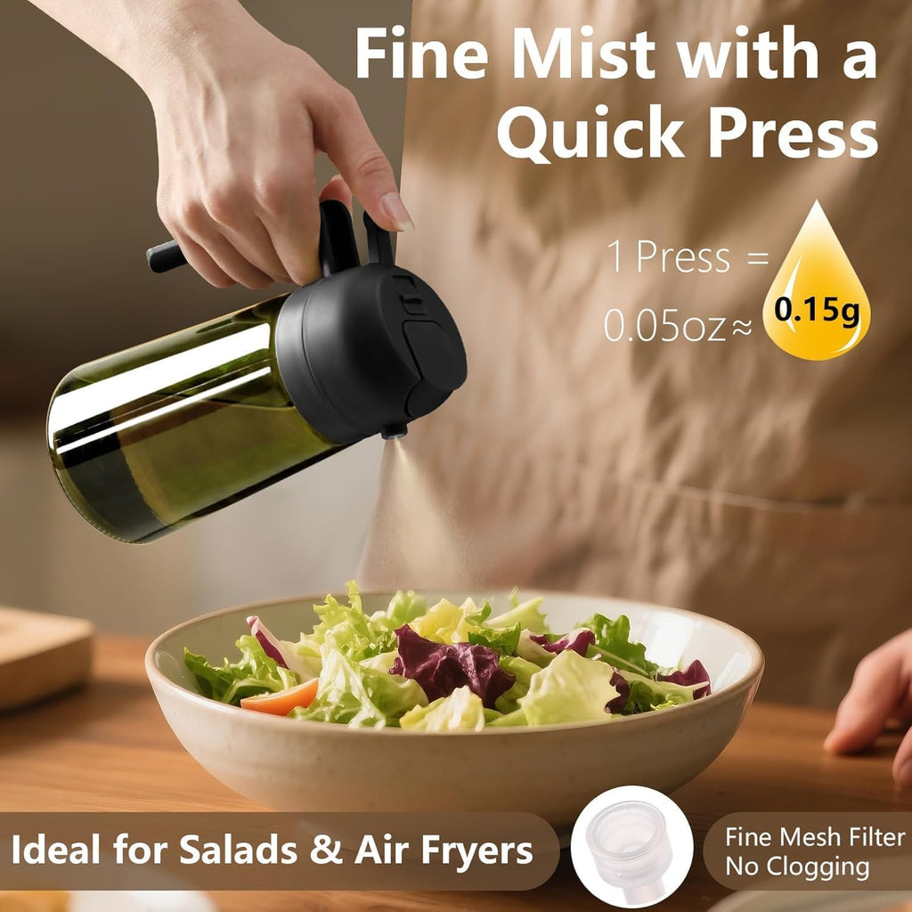 - Olive Oil Sprayer for Cooking, 16Oz/470Ml Glass Light-Proof Oil Pourer for Kitchen with Stickers for Air Fryer, Cooking, Salad, and BBQ with Stickers
