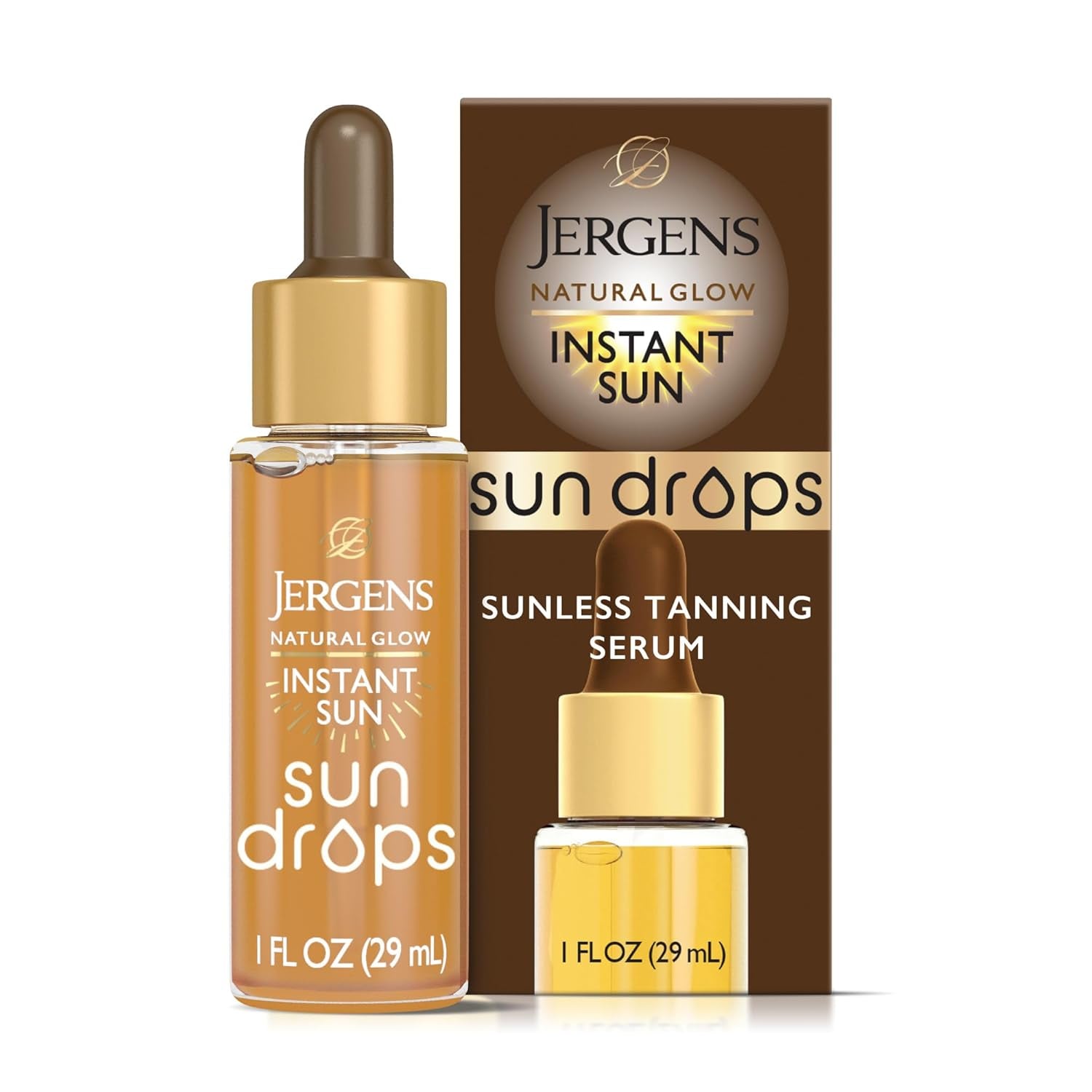 Natural Glow Instant Sun Drops, Sunless Tanning for Face and Body, Instant Sun Bronzing Drops, Oil Free, 1 Fl Oz