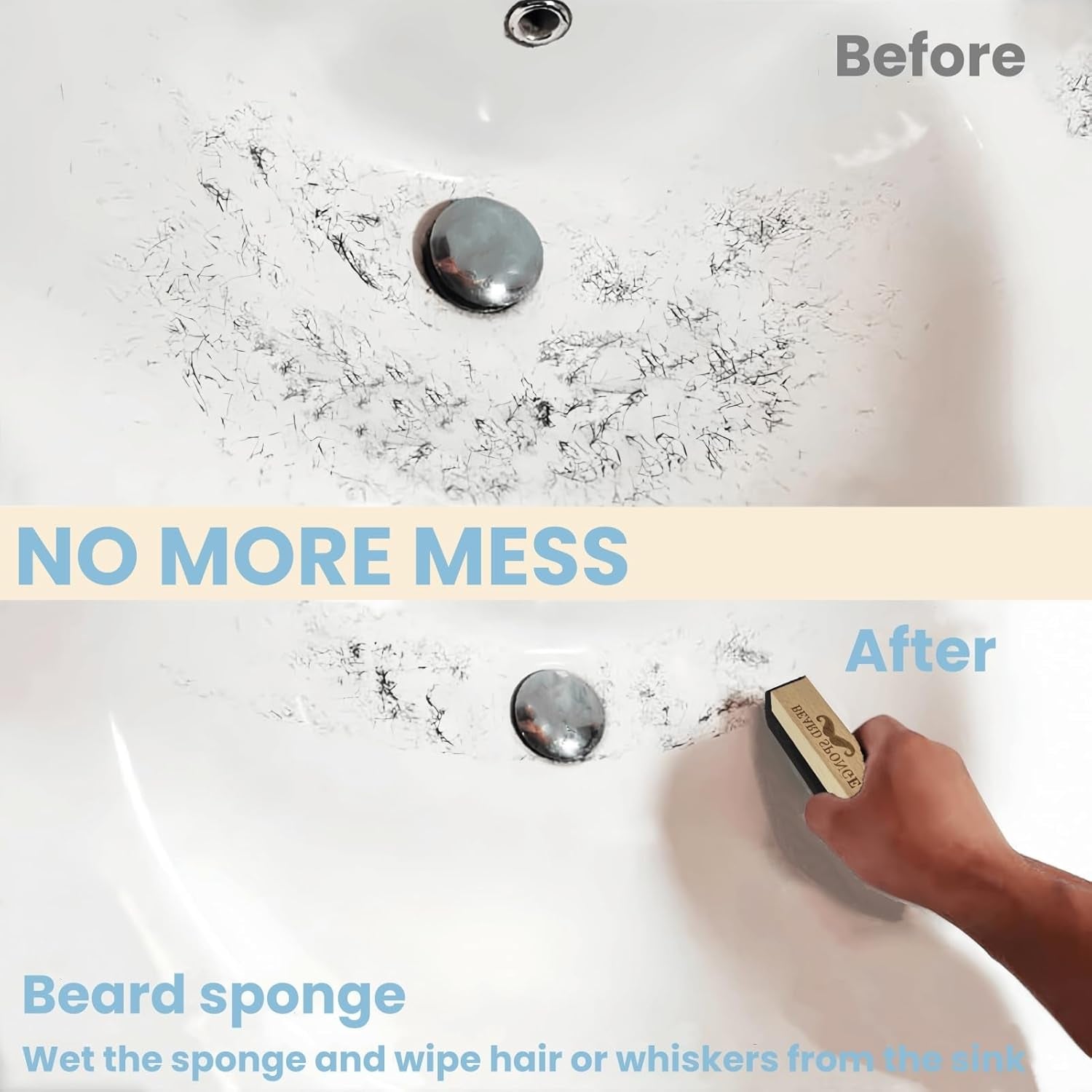 for Sink – Fast & Easy Beard Hair Catcher & Cleaner | Reusable Beard Scrubber for Trimmings | Compact Grooming Tool for Men’S Shaving – No More Messy Counters & Sinks