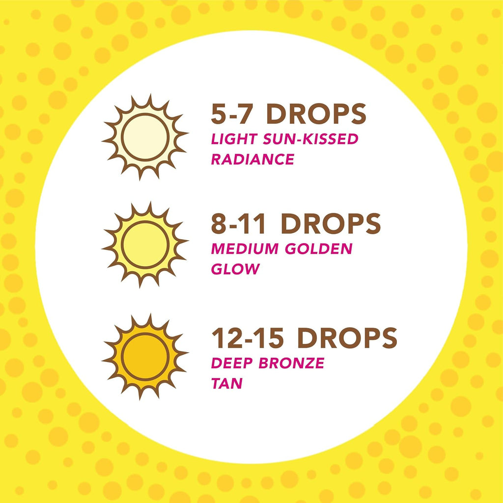 Natural Glow Instant Sun Drops, Sunless Tanning for Face and Body, Instant Sun Bronzing Drops, Oil Free, 1 Fl Oz