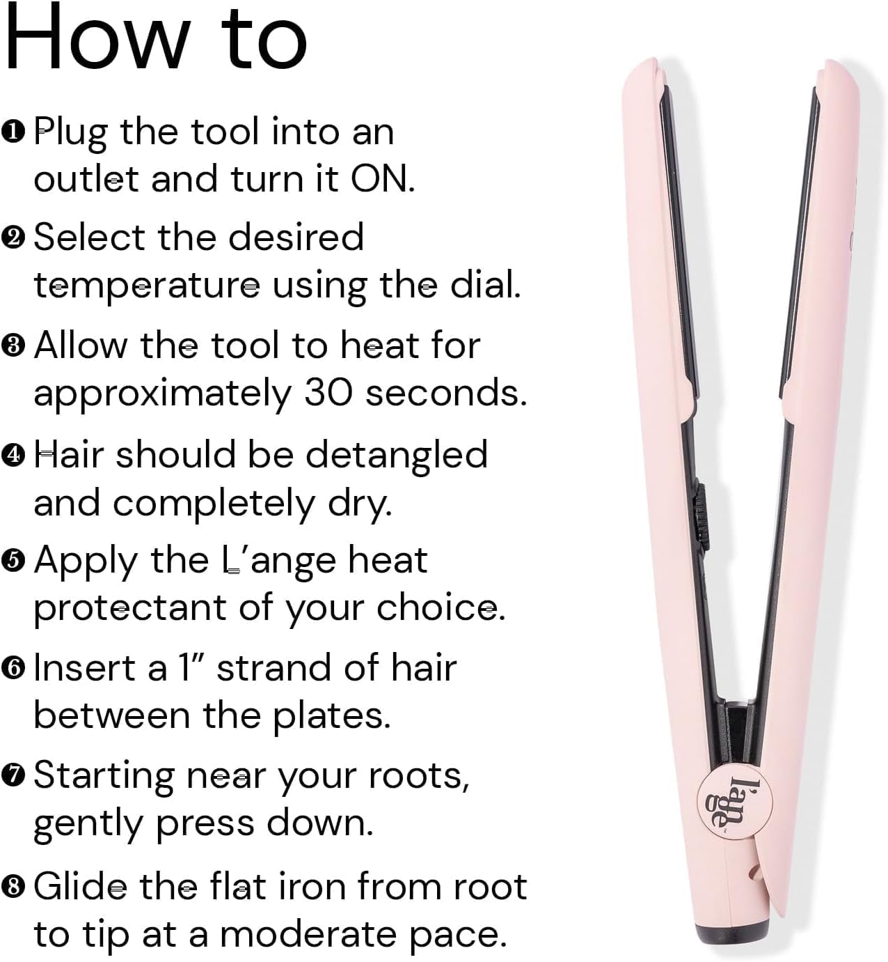 Le Ceramique 1-Pass Flat Iron Hair Straightener | Fast Heating Ceramic Flat Iron | Best Hot Tools Professional Hair Straightener to Lock in Moisture & Shine | (Blush)