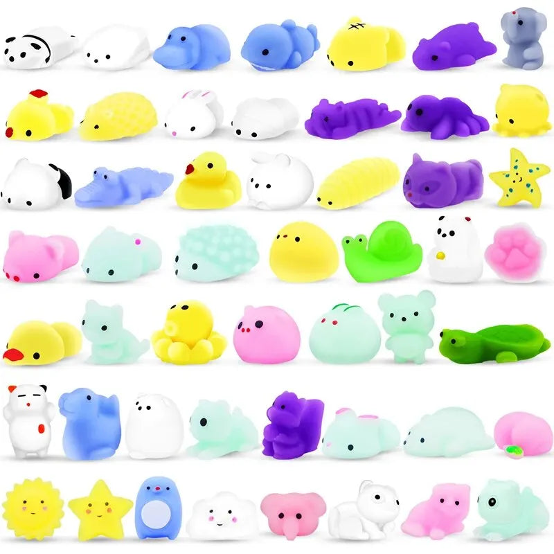 20Pcs Mini Cute Cartoon Animal Stress Relief Toys for Boys Girls Birthday Party Favor Piñata Filler Carnival Kids Party Supplies