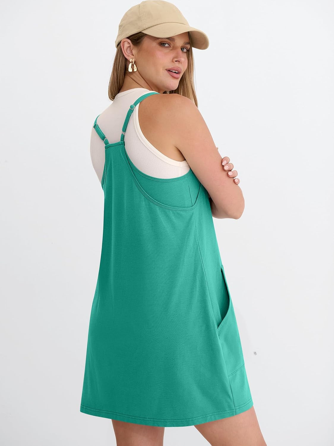 Women Athletic Tennis Dress 2026 Summer Square Neck Active Romper Built in Shorts Casual Athleisure Mini Dresses