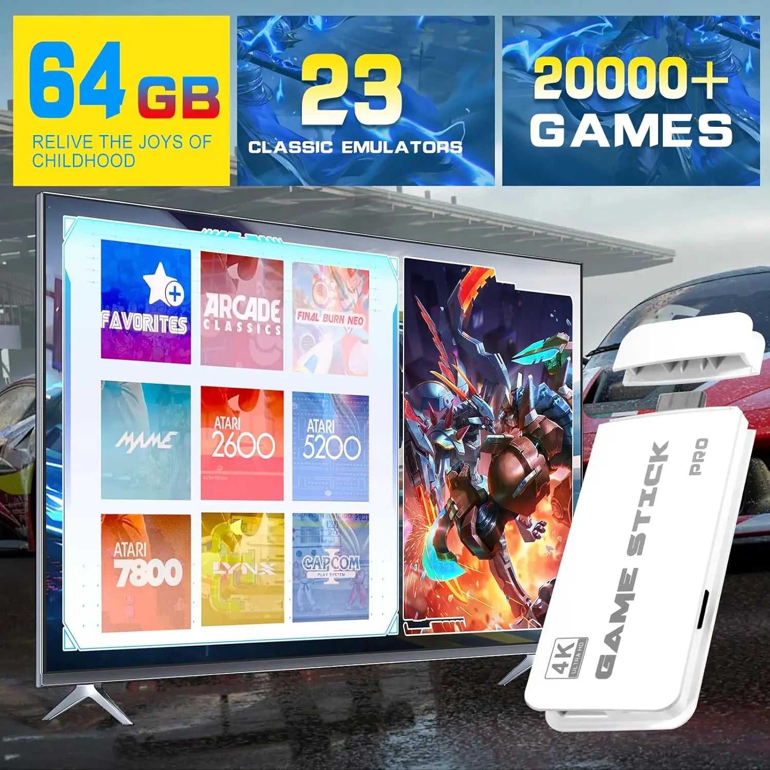 2026 New Video Gamepad Console with 20,000+ Games,Childhoodclassic Game,4K Hdmioutput, Wireless Joystick&Game Emulator, Arcade Retro Arcade