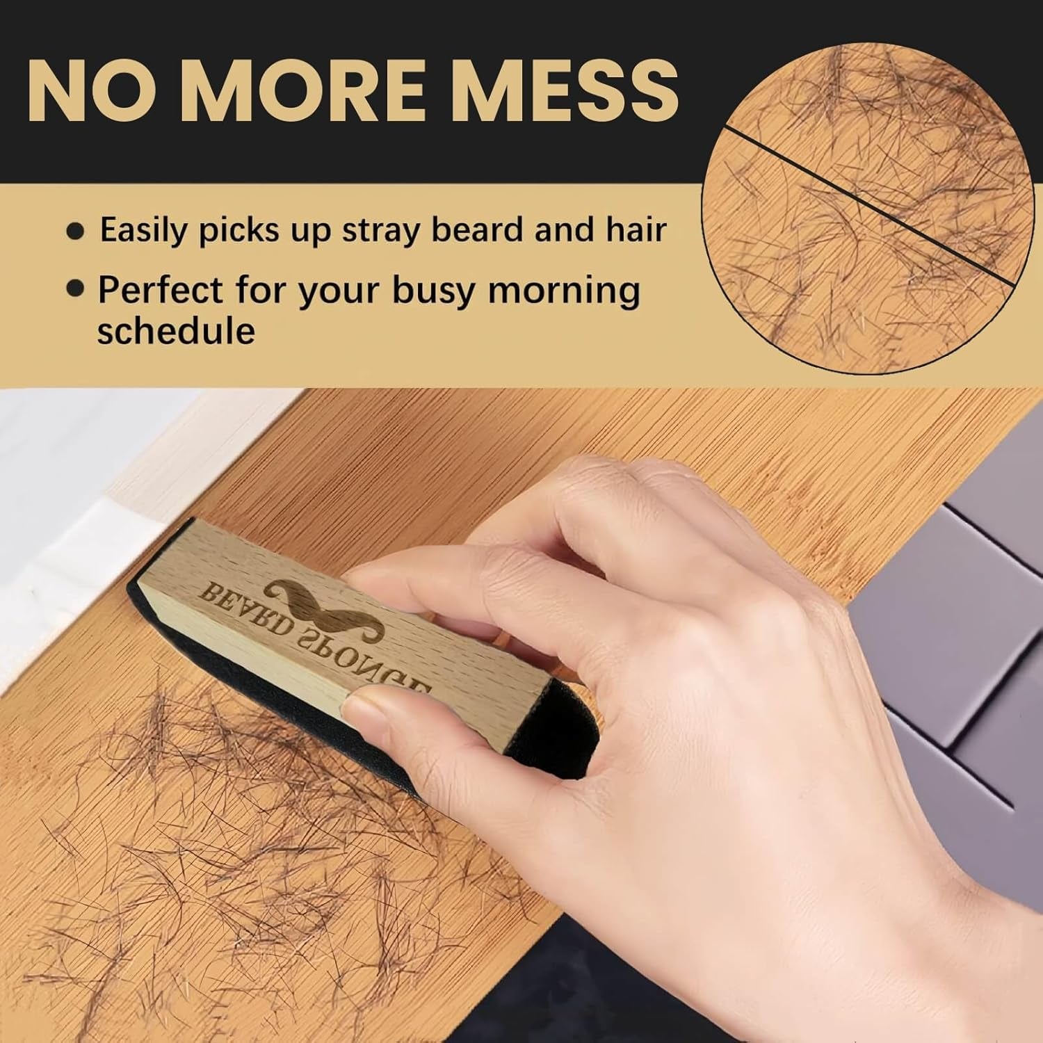 for Sink – Fast & Easy Beard Hair Catcher & Cleaner | Reusable Beard Scrubber for Trimmings | Compact Grooming Tool for Men’S Shaving – No More Messy Counters & Sinks