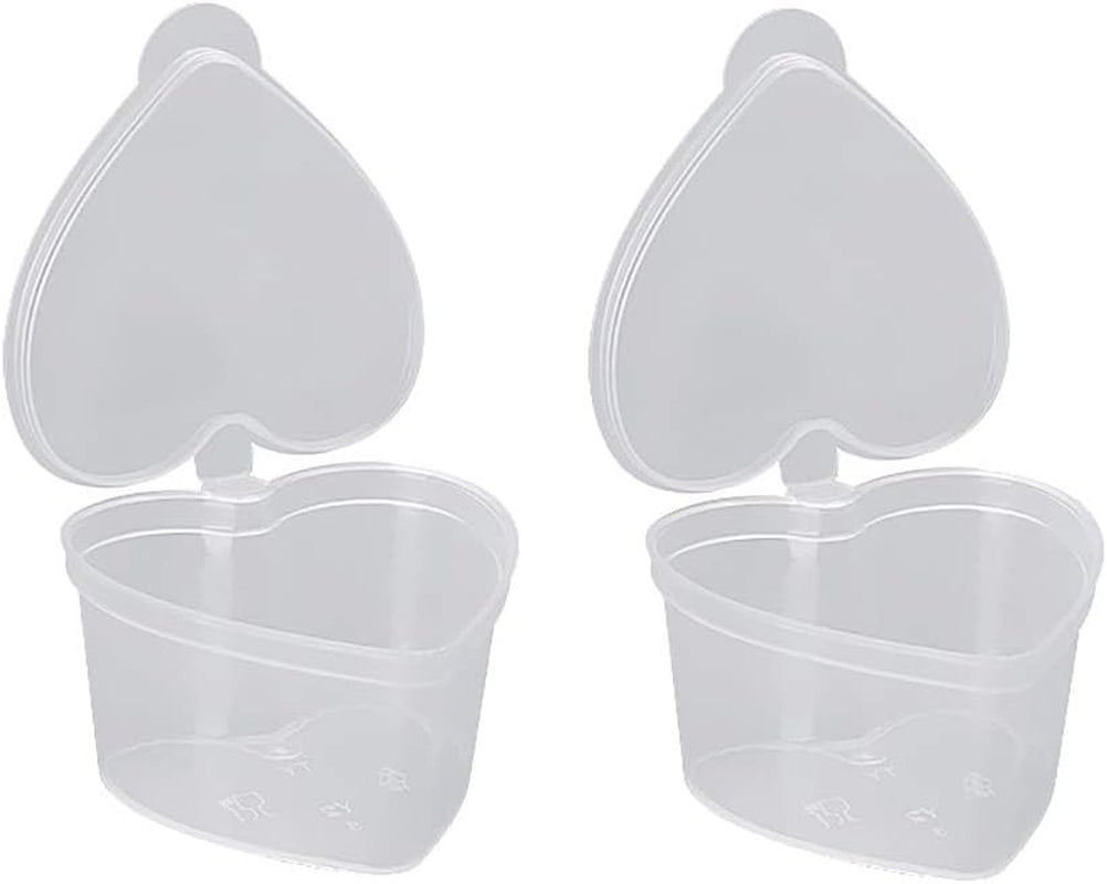 30 Pcs 45Ml Heart Shaped Slime Storage Containers Small Plastic Box with Lids Sauce Cups Souffle Cups