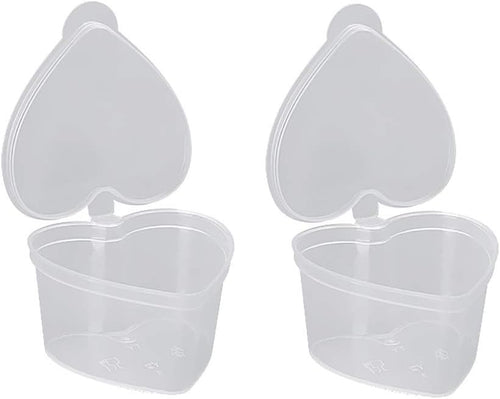 30 Pcs 45Ml Heart Shaped Slime Storage Containers Small Plastic Box with Lids Sauce Cups Souffle Cups