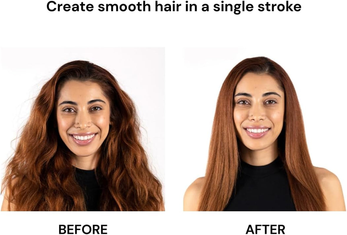 Le Vite Straightening Brush | Heated Hair Tool for Smoother, Frizz-Controlled Look | Dual-Voltage Hot Brush Straightener for Effortless Styling & Shine | Ceramic Standard Size (Blush)
