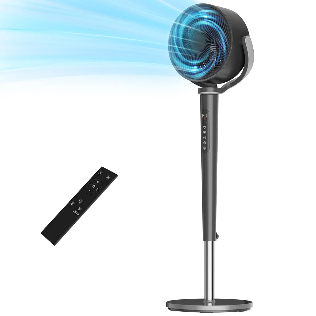 TMWINGS Pedestal Fan for Bedroom, 90Ft High Velocity Pedestal Fan for Large Rooms & Garages, 32 Speeds 3 Modes, Oscillating with Remote, 12H Timer – for Bedroom Living Office