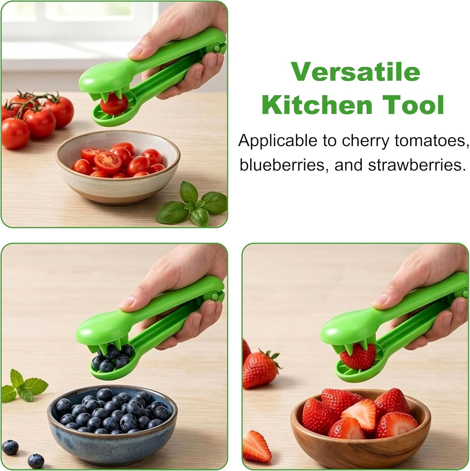 Grape Cutter Slicer, 2026 New Fruit Slicer Cuts Cherry Tomatoes & Strawberries into 4 Pieces for Vegetable Fruit Salad, Quarter Grape Slicer Kitchen Gadget (1 Pcs)