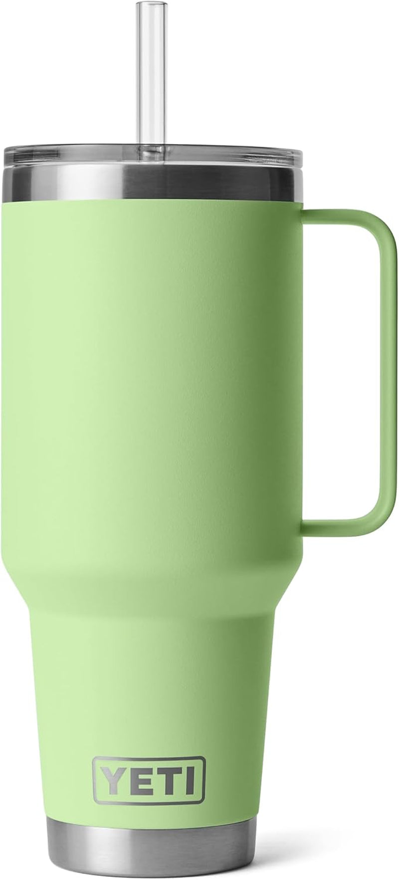 Rambler 42 Oz Tumbler with Handle and Straw Lid, Travel Mug Water Tumbler, Vacuum Insulated Cup with Handle, Stainless Steel, Key Lime