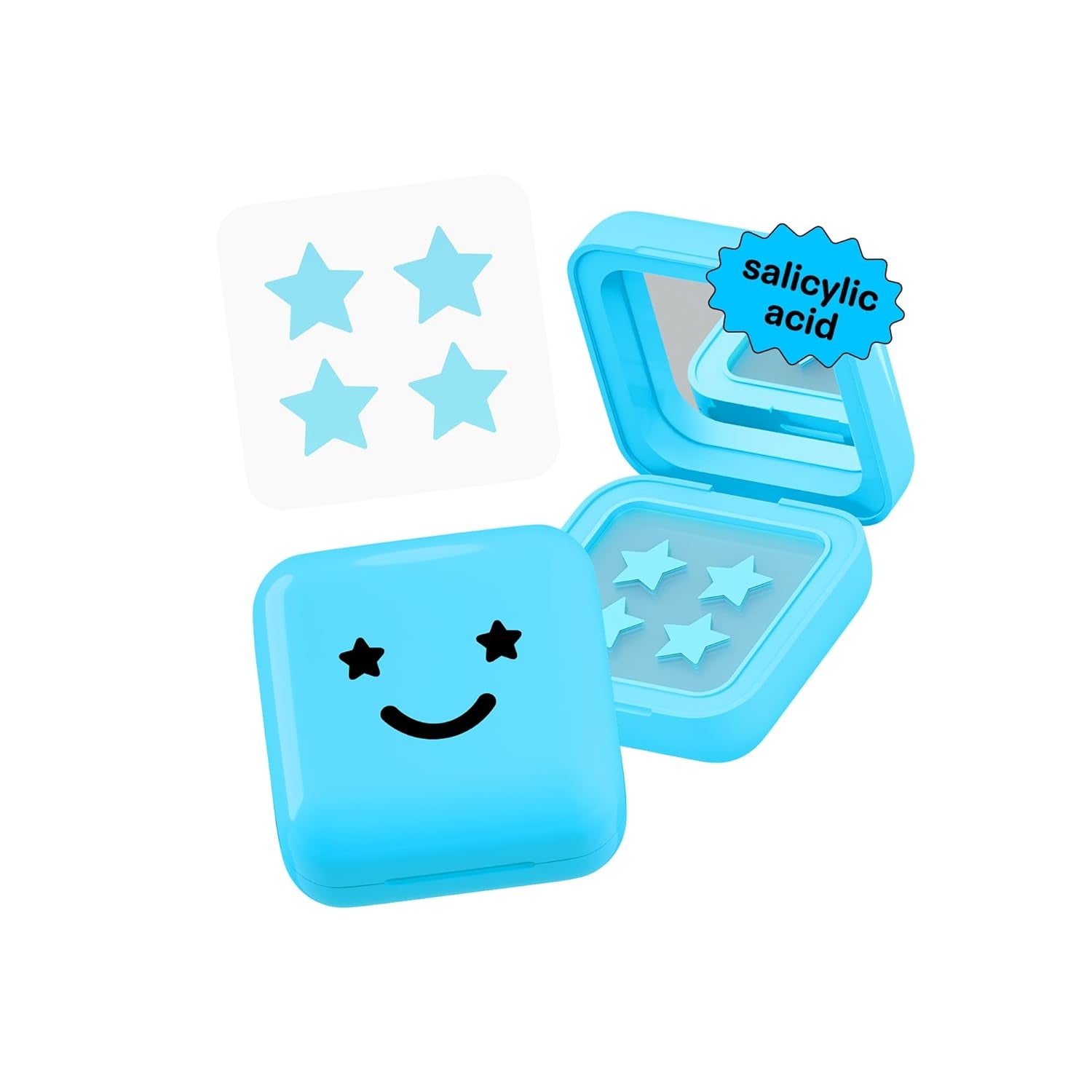 Hydro-Star Salicylic Acid Patches + Big Blue Compact, Helps Unclog Pores and Shrink Spots, Absorb Fluid and Reduce Redness, Hydrocolloid, Vegan and Cruelty-Free Skincare (32 Count)