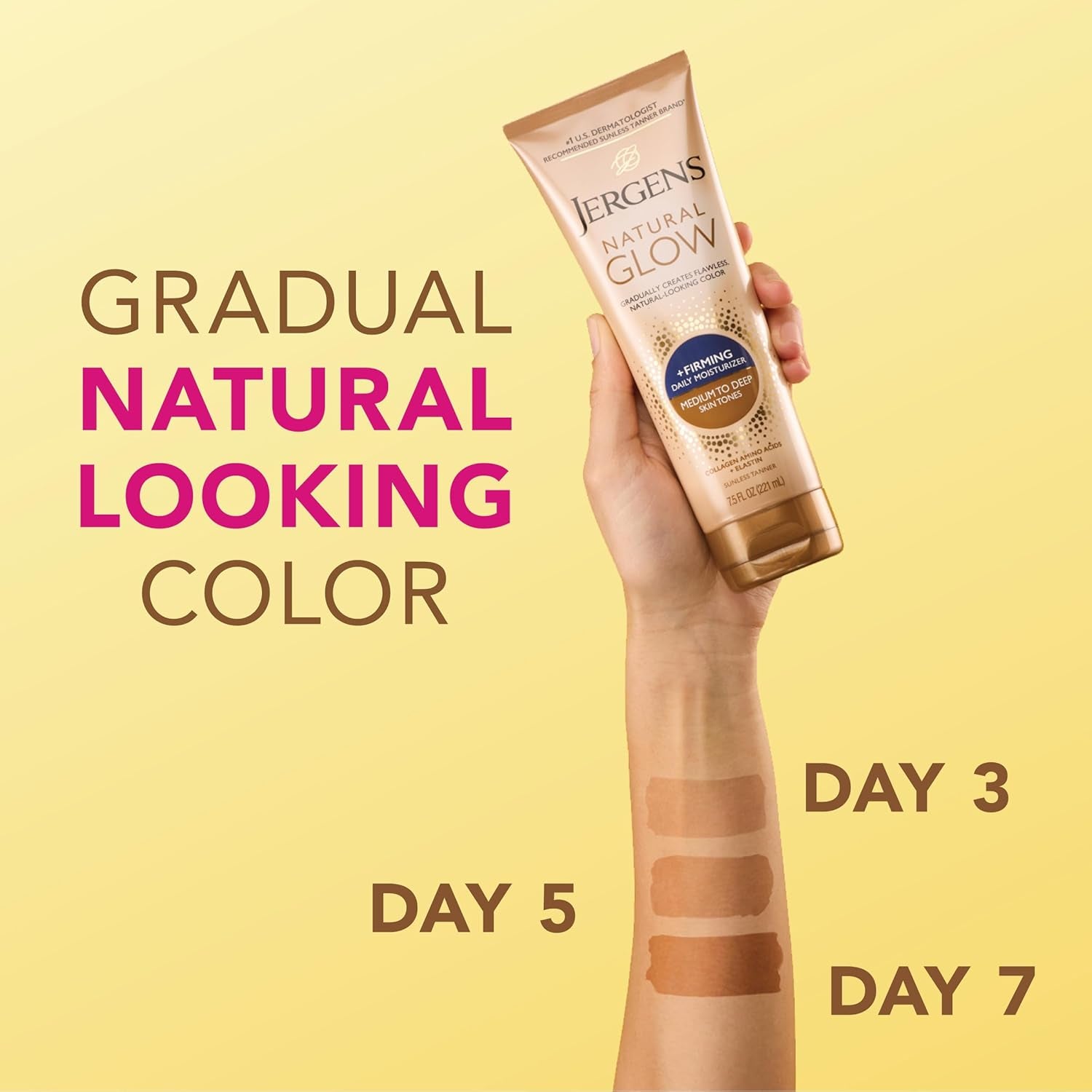Natural Glow + Firming Daily Moisturizer Medium to Tan Skin Tones 7.5Oz