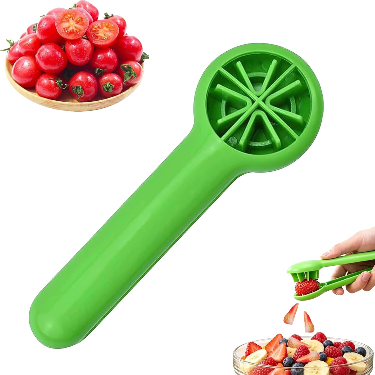 Grape Cutter Slicer, 2026 New Fruit Slicer Cuts Cherry Tomatoes & Strawberries into 4 Pieces for Vegetable Fruit Salad, Quarter Grape Slicer Kitchen Gadget (1 Pcs)
