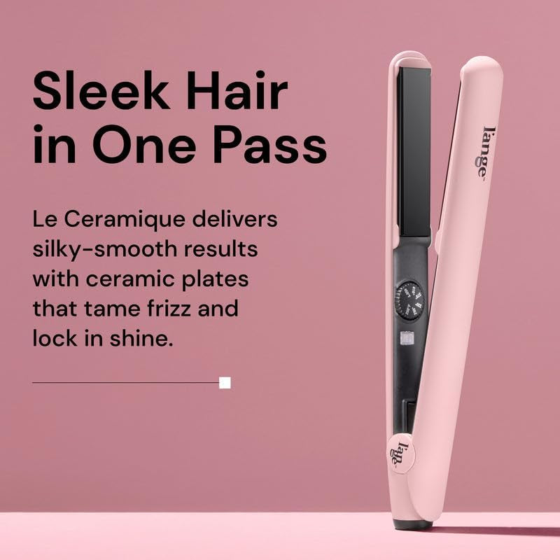 Le Ceramique 1-Pass Flat Iron Hair Straightener | Fast Heating Ceramic Flat Iron | Best Hot Tools Professional Hair Straightener to Lock in Moisture & Shine | (Blush)
