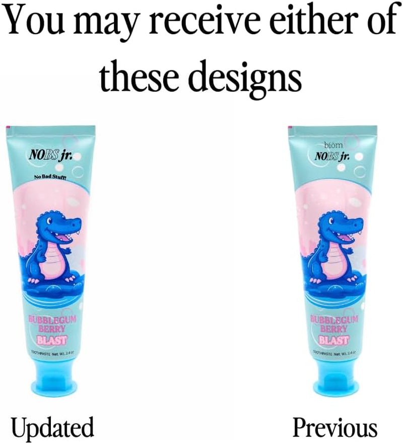 Jr. Kids Nano Hydroxyapatite Toothpaste – Fluoride Free, Sls-Free, Remineralizing - Dentist Formulated - Bubblegum Berry