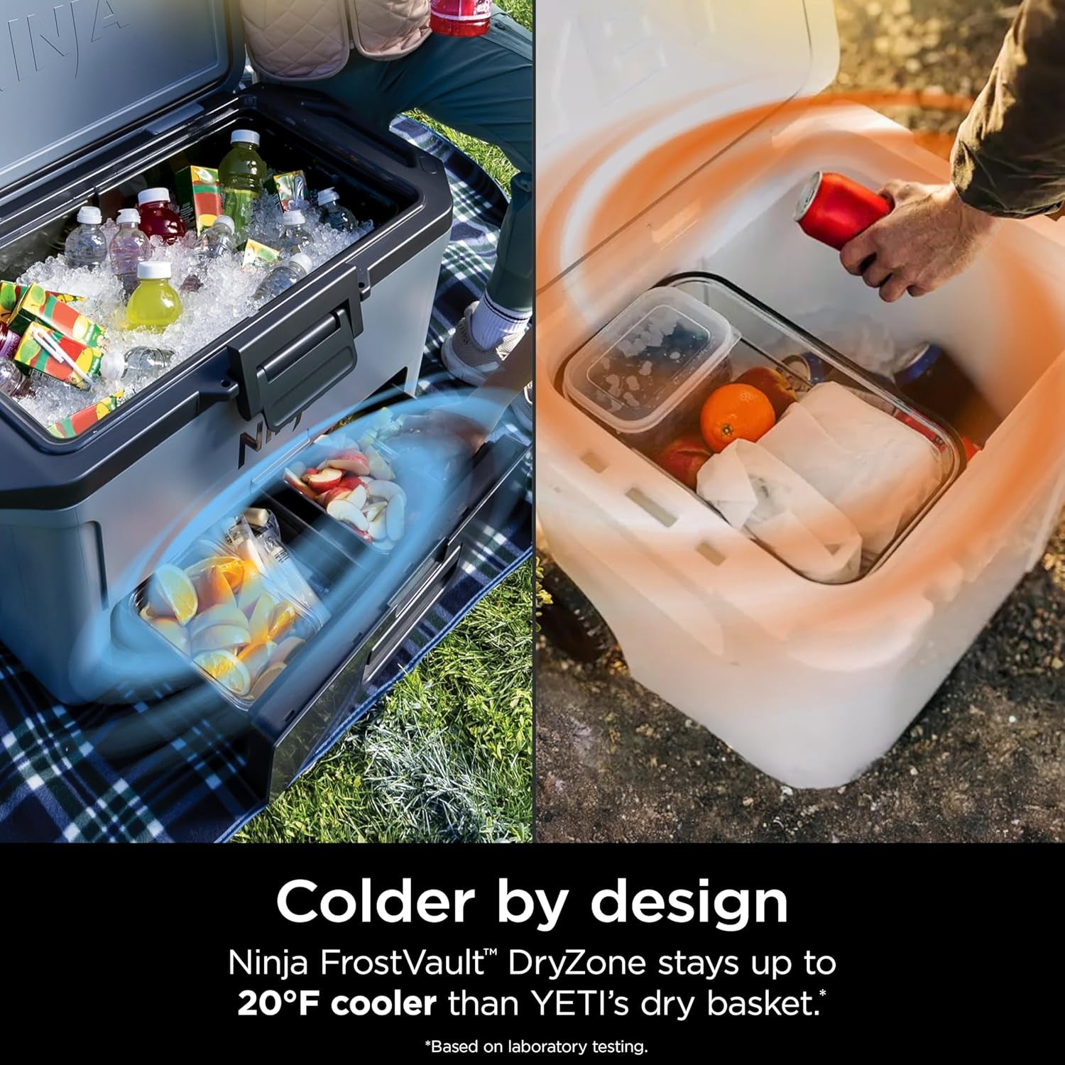 Ninja Frostvault 30Qt Hard Cooler with Dry Zone, Integrated Fridge-Temp Dry Storage Drawer