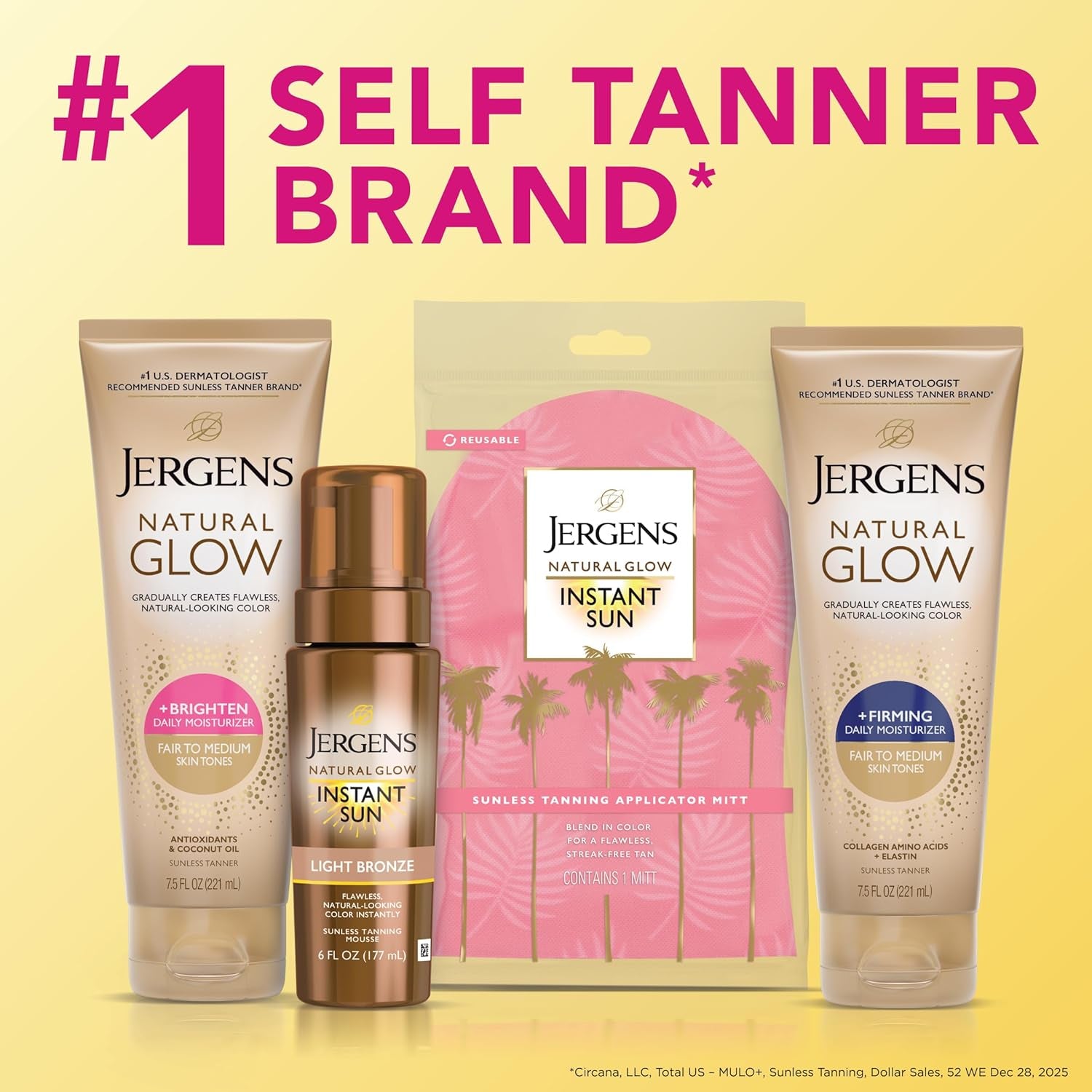 Natural Glow +Firming Self Tanner Body Lotion, Fair to Medium Skin Tone, Sunless Tanning Moisturizer with Collagen and Elastin. Helps to Visibly Reduce Cellulite, 7.5 Fl Oz