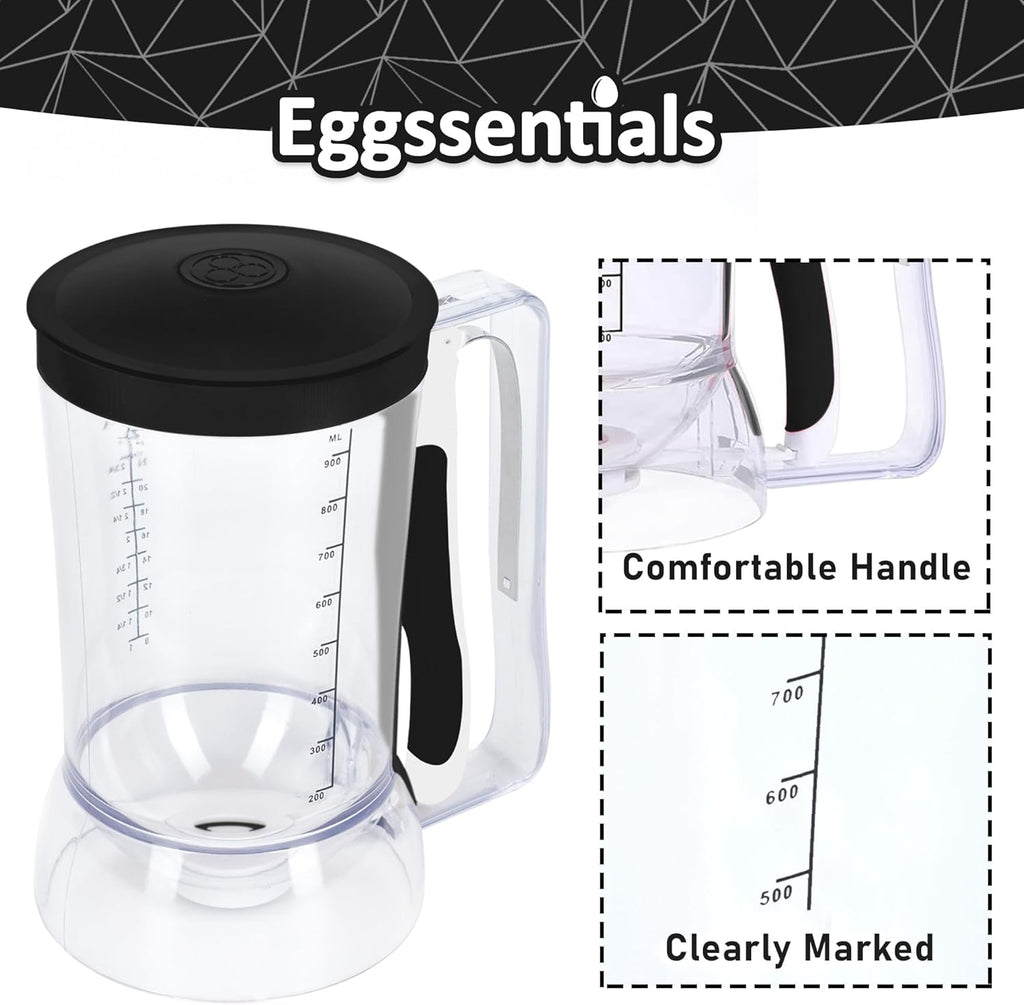 – Pancake Batter Dispenser, Batter Dispenser with Squeeze Handle Mess-Free, Cupcakes, Waffles & More – Durable, Easy-Pour Pancake Dispenser Bottle for Smooth Baking