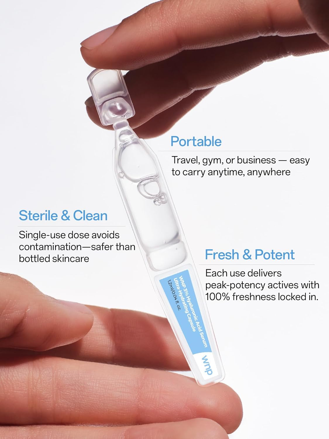Hyaluronic Acid Serum 3% for Face with 4D Multi-Layer Hydration | Ultra Hydrating Anti-Aging Serum | Moisturizer for Dry & Sensitive Skin | Pre-Makeup Skincare | Single-Use Vials 30PCS