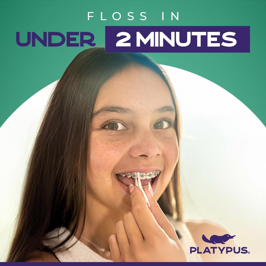 Orthodontic Flossers for Braces, 40 Count (Pack of 1), Ortho Picks for Adults & Kids, Fits under Arch Wire, Non-Damaging, Encourage Flossing Habits