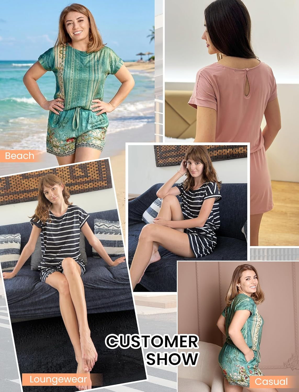 Womens Romper 2026 Summer Casual Short Jumpsuits Beach Vacation Clothes with Pockets