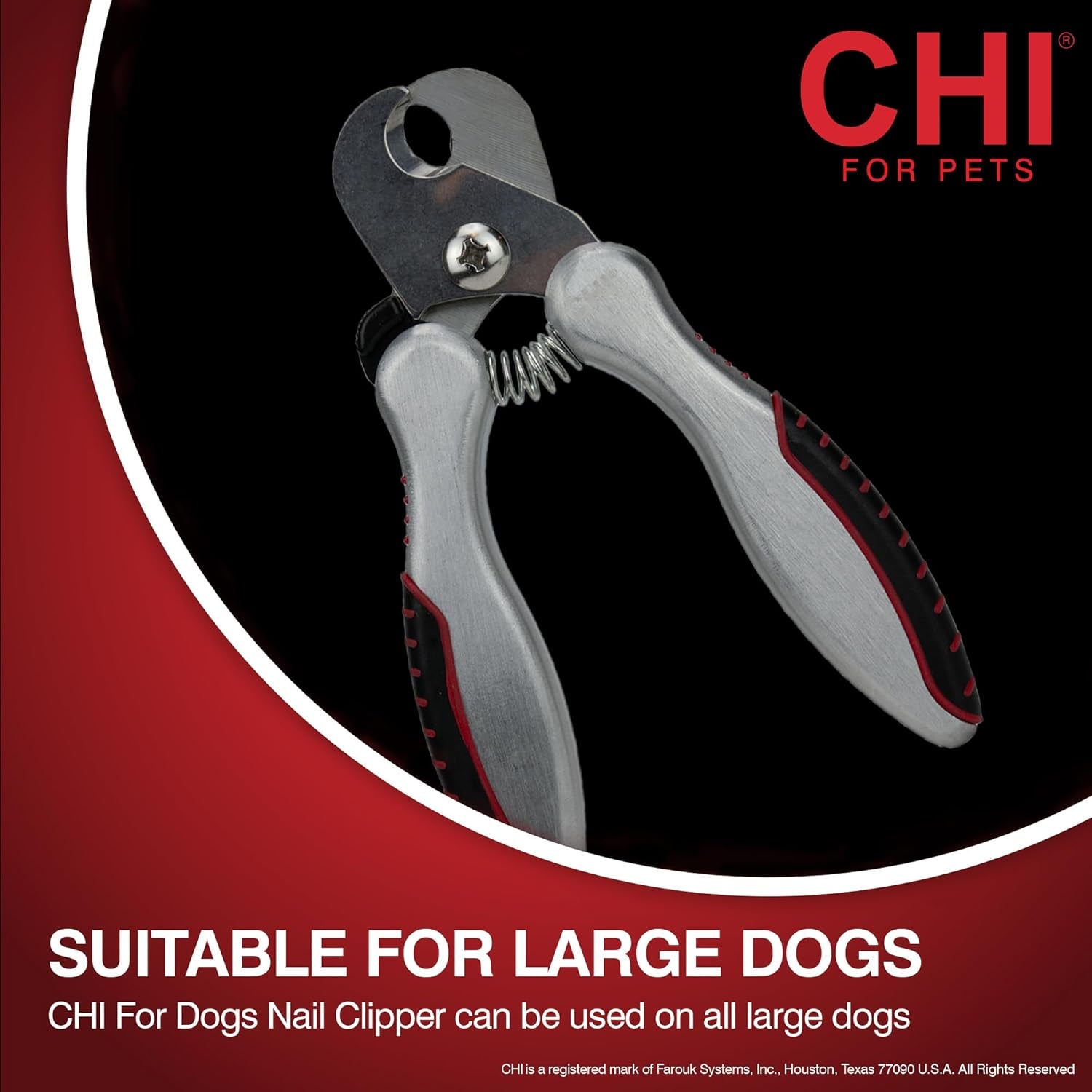 for Dogs Nail Clipper for Large Breeds - Stainless Steel Dog Nail Trimmer with Safety Guard and Non-Slip Ergonomic Handle for Controlled Trimming of Thick Nails, Standard Nail Clipper, Large