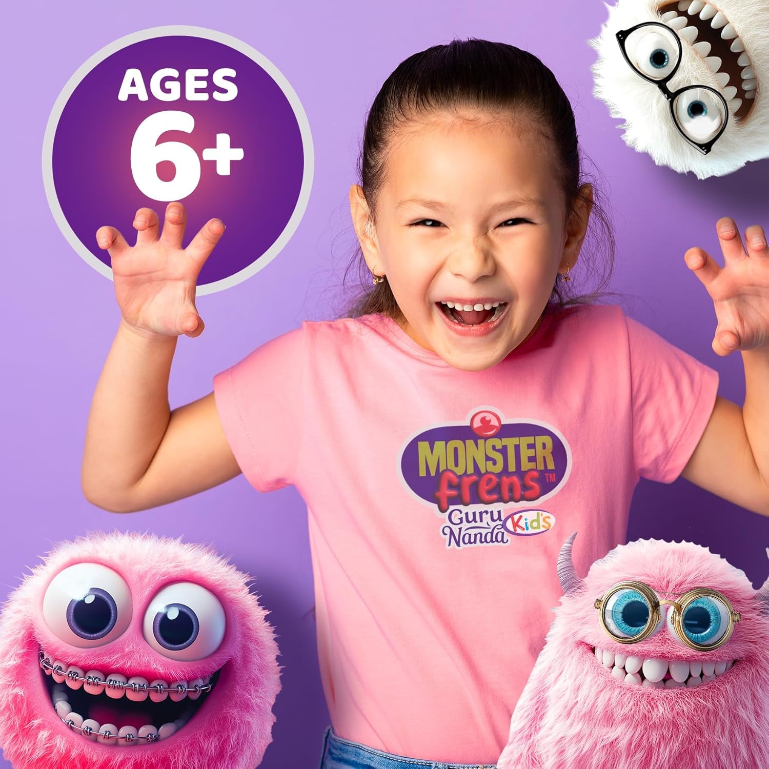 Kids Water Dental Flosser - 4 Flossing Modes, 4 Nozzles, 2-Min Smart Timer, Ages 6+, Monster Frens Theme, Portable Oral Care for Kids