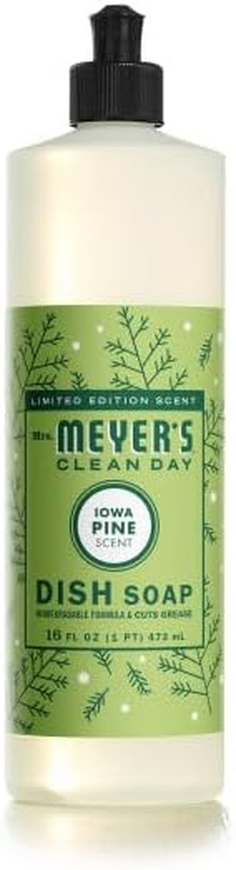 Mrs. MEYER'S Clean Day Iowa Pine Scent Variety Pack, Hand Soap 12.5 OZ, Dish Soap 16 OZ, Multi-Surface Cleaner 16 OZ, Room Freshener 8 OZ, Liquid Hand Soap Refill 33 OZ, 1 CT