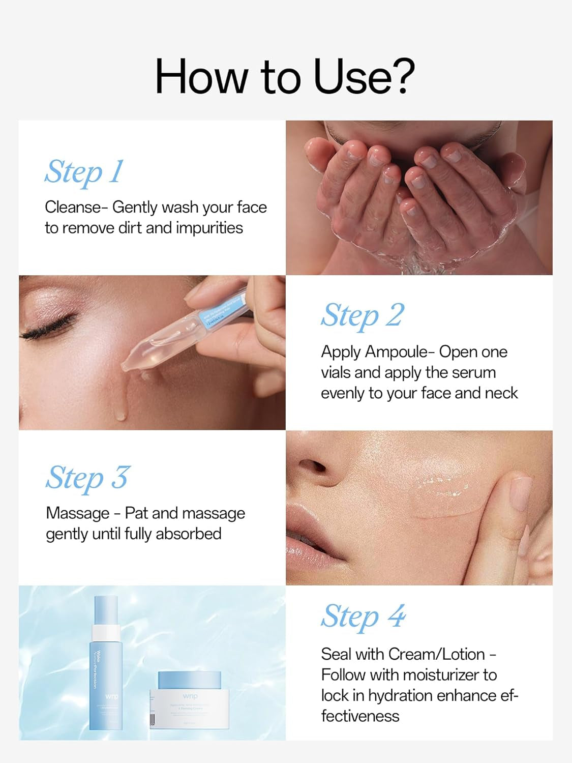 Hyaluronic Acid Serum 3% for Face with 4D Multi-Layer Hydration | Ultra Hydrating Anti-Aging Serum | Moisturizer for Dry & Sensitive Skin | Pre-Makeup Skincare | Single-Use Vials 30PCS
