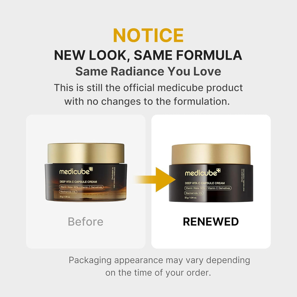 Capsule Cream with Deep Vitamin C | Liposome Vitamin C Golden Capsule for Radiance & Firm-Looking Skin | Hydrating Glow Gel Texture | Korean Skincare, 1.94 Oz