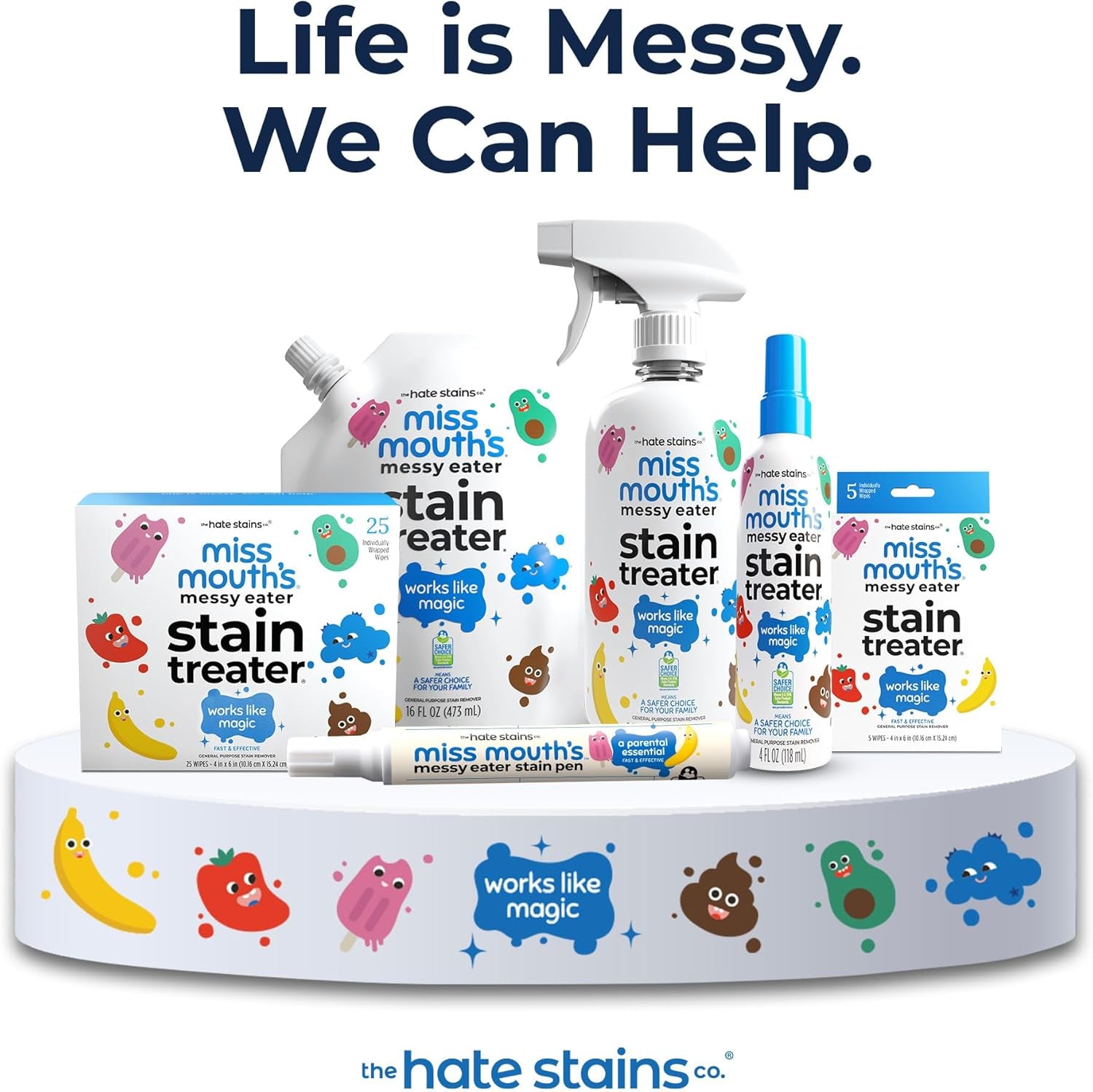 Messy Eater Stain Treater Spray - 4Oz Stain Remover - Newborn & Baby Essentials - No Dry Cleaning Food, Grease, Coffee off Laundry, Underwear, Fabric