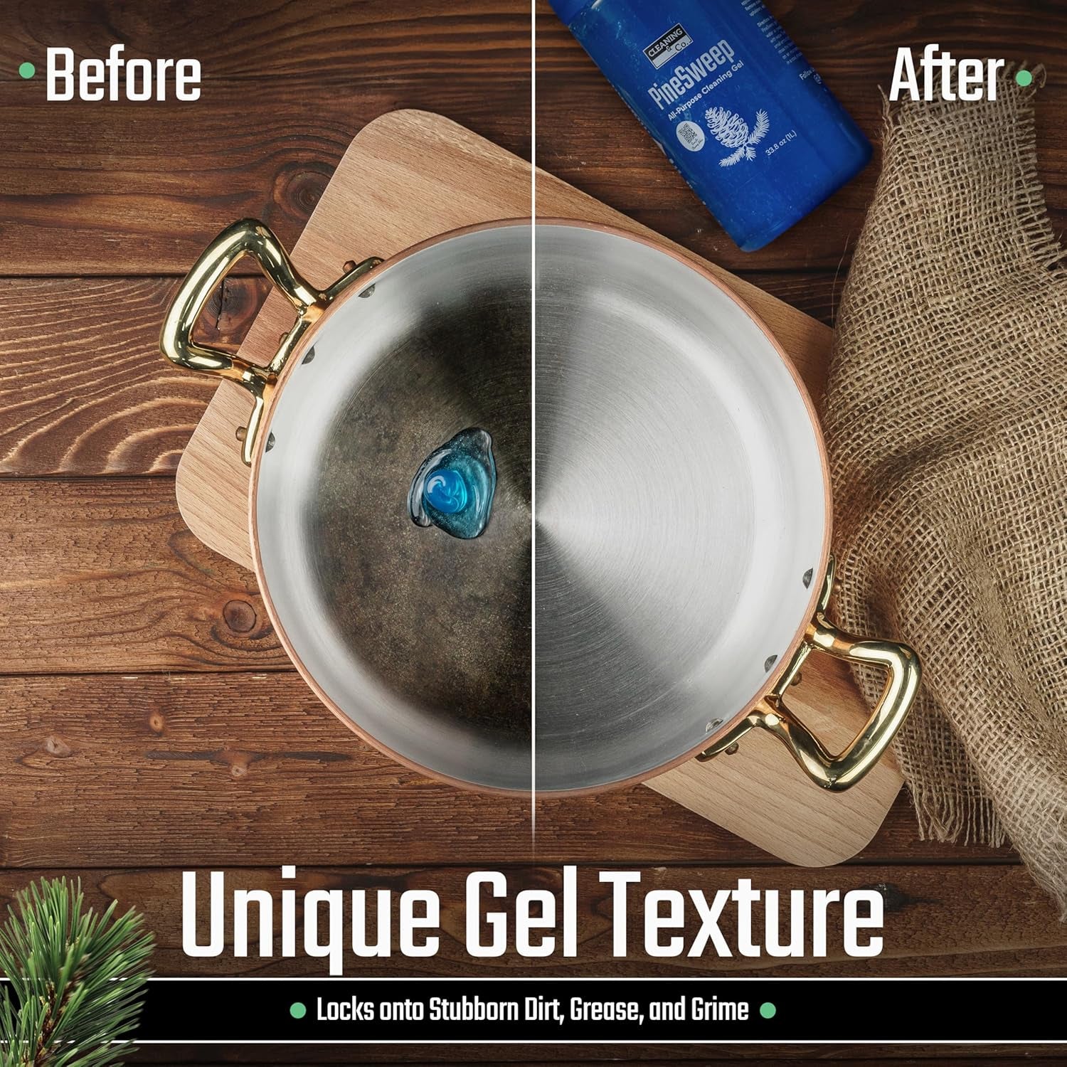 All-Purpose Cleaning Gel with Pine Oil – Multipurpose Household Cleaner for Bathroom, Kitchen, Floors, Laundry & More, 33.8 Fl Oz