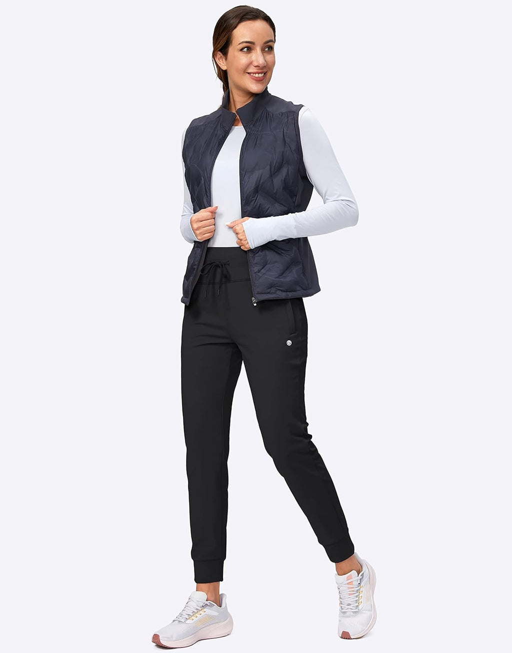Women'S Fleece Lined Joggers High Waisted Water Resistant Thermal Winter Sweatpants Running Hiking Pockets