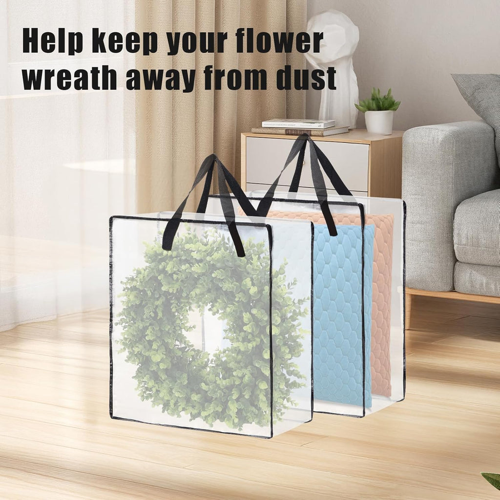 Wreath Storage Bag 5-Pack, 26 Inches 95 L Wreath Storage Container for Home Storage, Storage Bag for Spring Summer Autumn Christmas Wreath Decorations or Clothing Blanket Comforters Bed Sheets Pillows