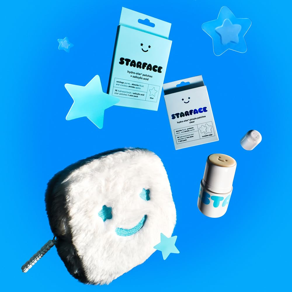 Starface Big Lil White Gift Set - Hydro-Star Pimple Patches Clear and Blue (32Ct), Very Vanilla Star Balm