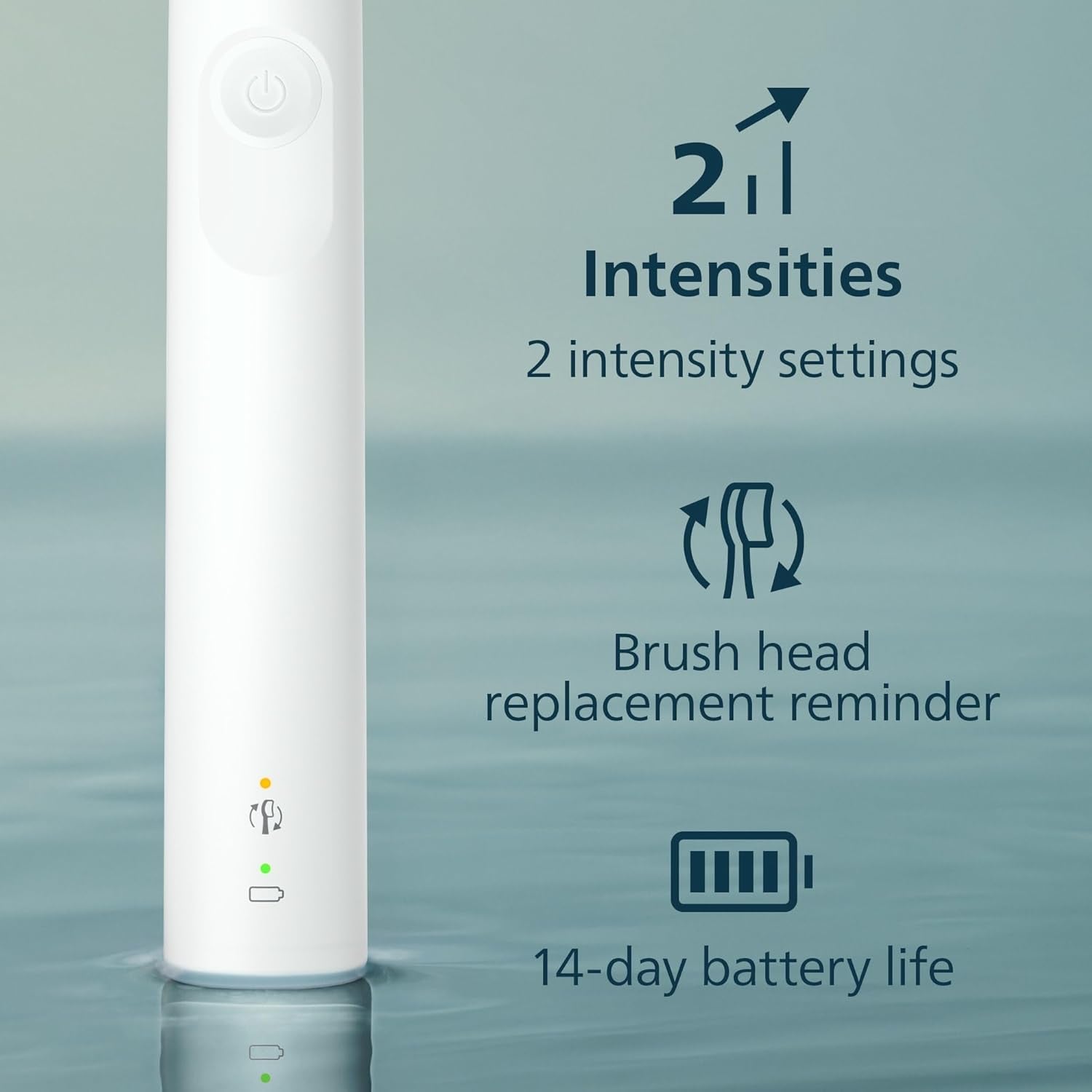 4100 Series Electric Toothbrush - Sonic Toothbrush with Advanced Sonic Technology, Pressure Sensor, Two Intensity Settings, Smartimer & Quadpacer, White, Model HX3681/23