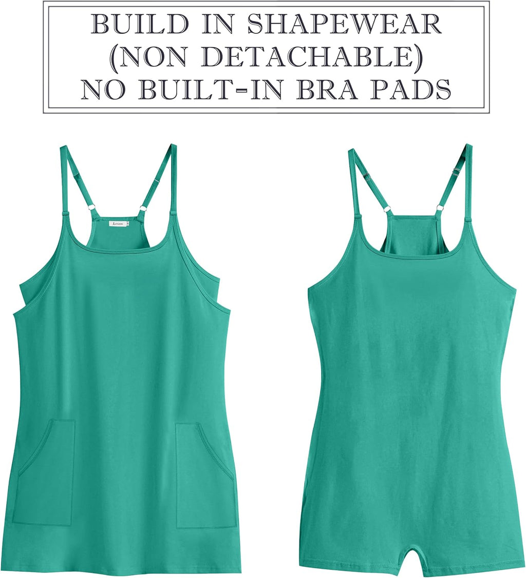 Women Athletic Tennis Dress 2026 Summer Square Neck Active Romper Built in Shorts Casual Athleisure Mini Dresses