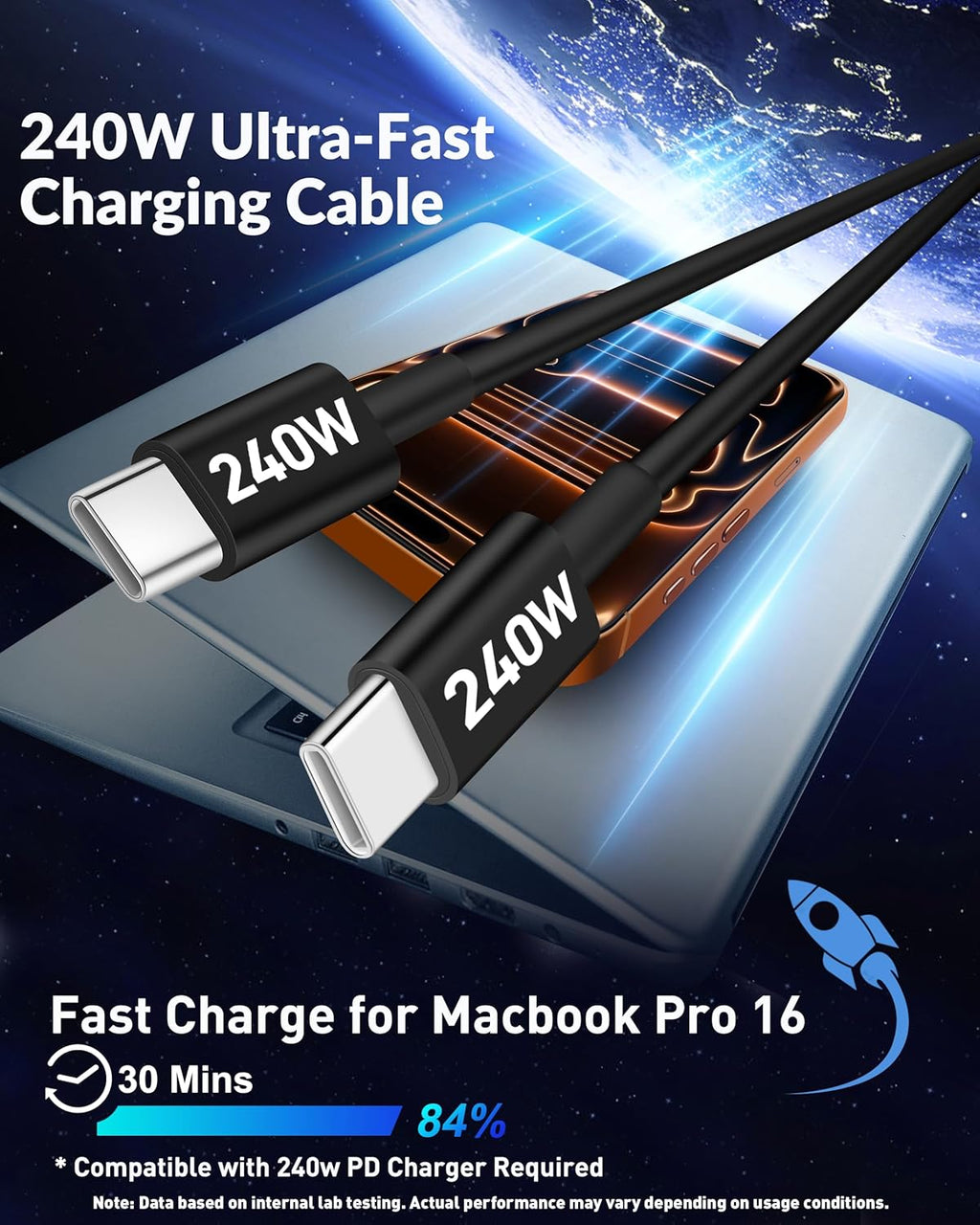 Iphone 17 16 15 Car Charger Fast Charging, 90W 4-Port USB C Fast Car Charger Cigarette Lighter Adapter with 240W 3FT USB-C Cable for Iphone 17/Air/17 Pro/17E/16/15 Pro Max/Plus/16E, Ipad, Android